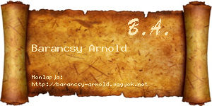 Barancsy Arnold névjegykártya